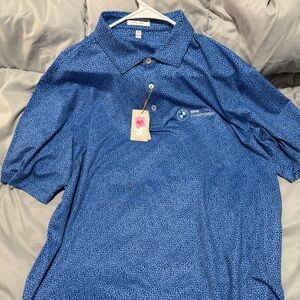 Peter Millar BMW Blue Micro-Pattern Golf Polo
